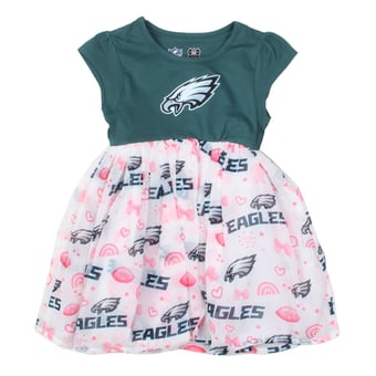 Girls Toddler Wes & Willy Midnight Green Philadelphia Eagles Princess Dress