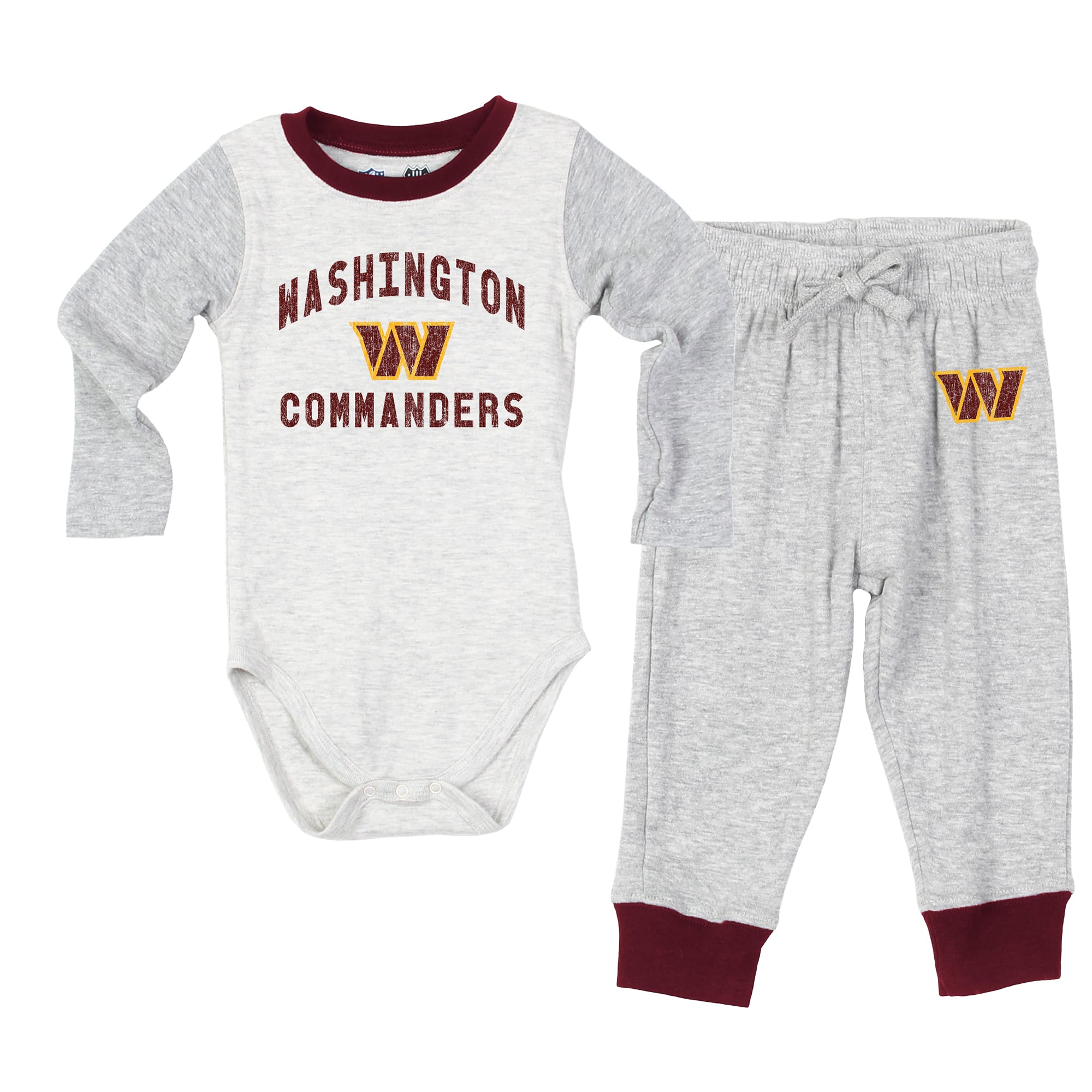 Infant Wes & Willy Gray Washington Commanders Jie Jie Hopper Set