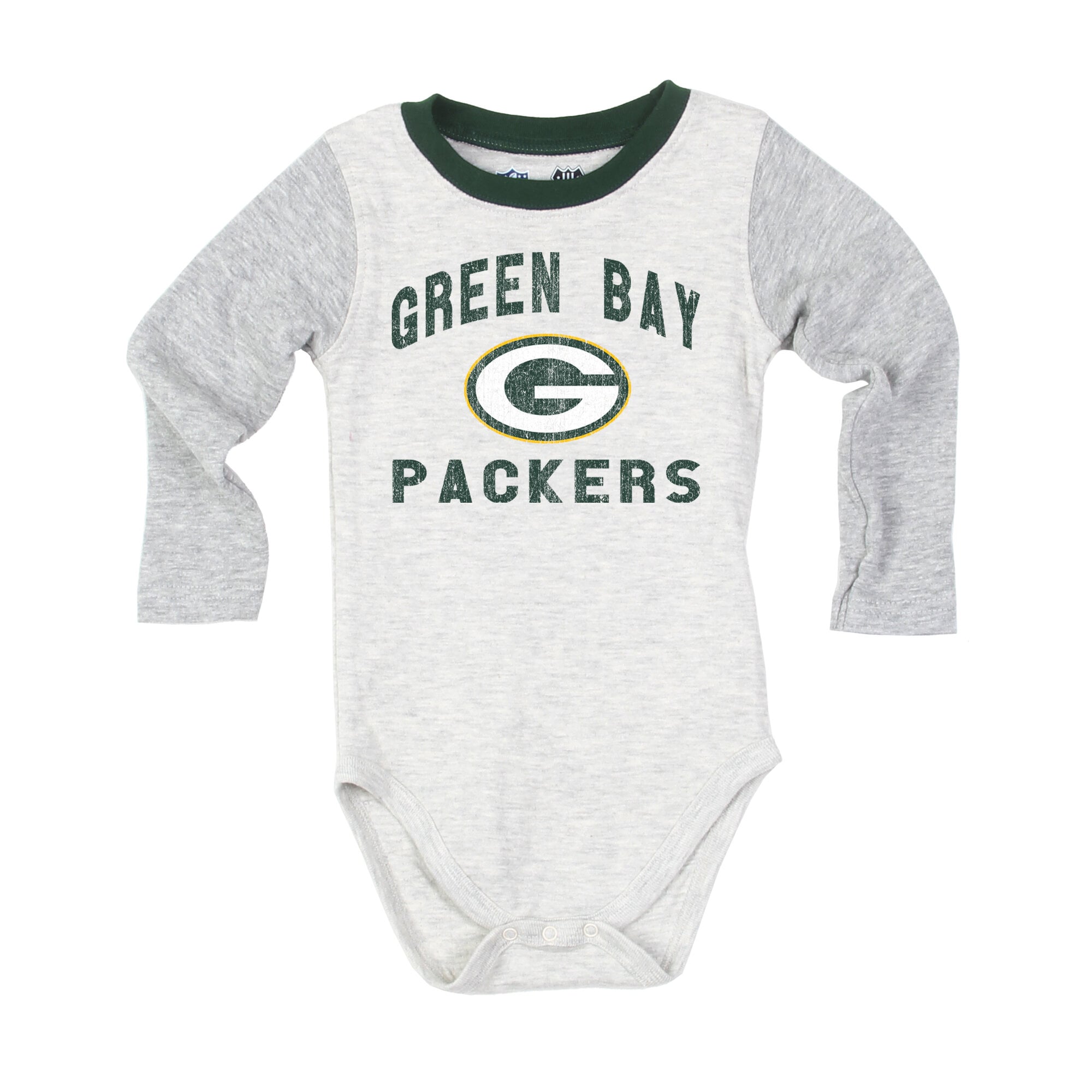Infant Wes & Willy  Heather Gray Green Bay Packers Jie Jie Hopper Long Sleeve Bodysuit & Pants Set
