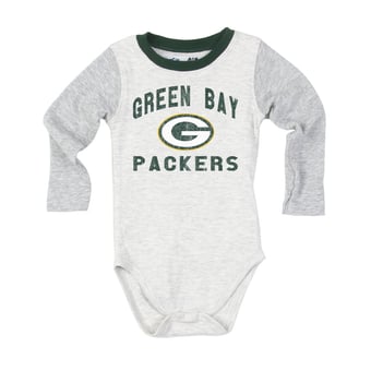 Infant Wes & Willy  Heather Gray Green Bay Packers Jie Jie Hopper Long Sleeve Bodysuit & Pants Set