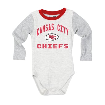 Infant Wes & Willy  Heather Gray Kansas City Chiefs Jie Jie Hopper Long Sleeve Bodysuit & Pants Set