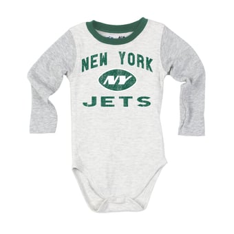 Infant Wes & Willy  Heather Gray New York Jets Jie Jie Hopper Long Sleeve Bodysuit & Pants Set