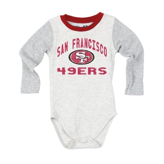 Infant Wes & Willy  Heather Gray San Francisco 49ers Jie Jie Hopper Long Sleeve Bodysuit & Pants Set