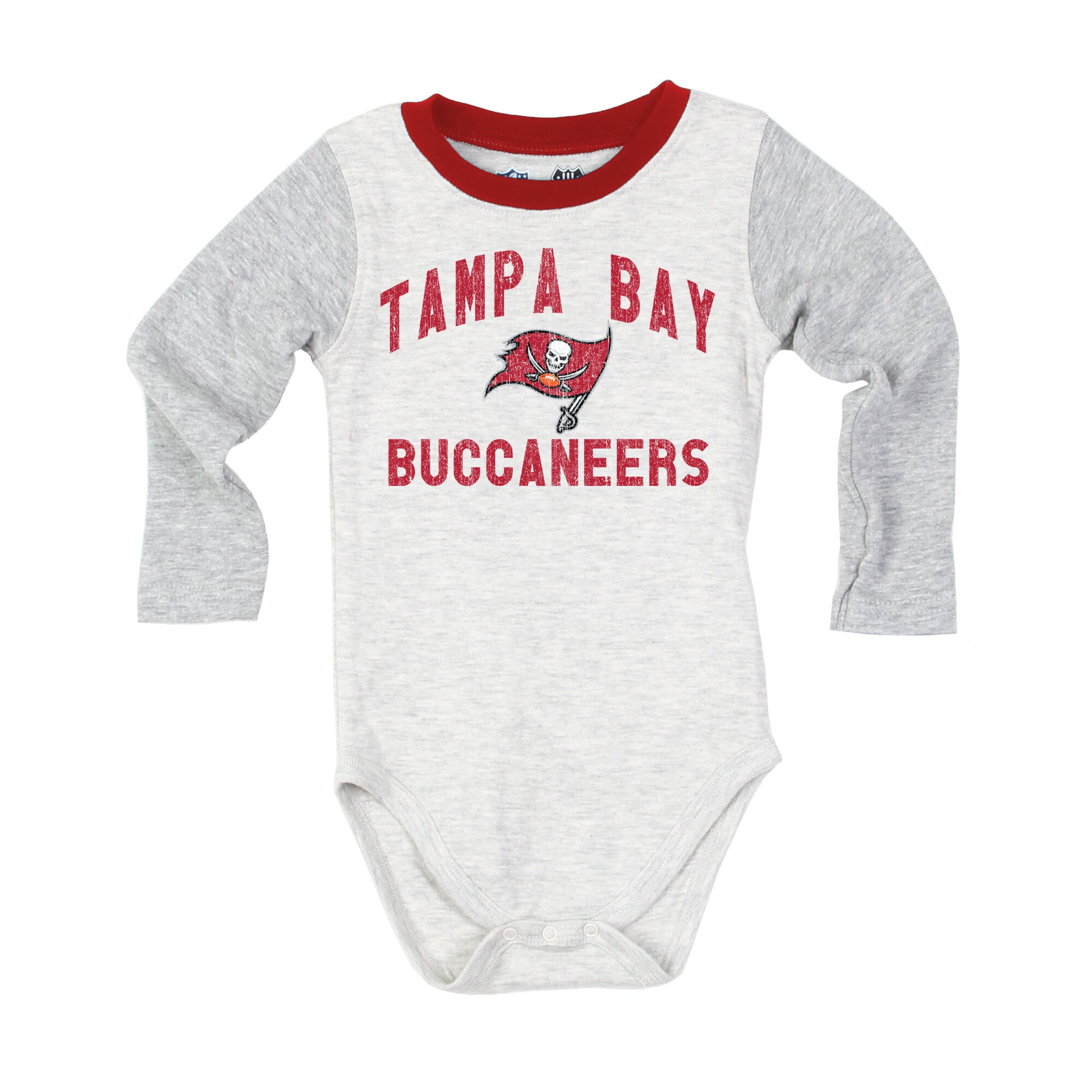 Infant Wes & Willy  Heather Gray Tampa Bay Buccaneers Jie Jie Hopper Long Sleeve Bodysuit & Pants Set