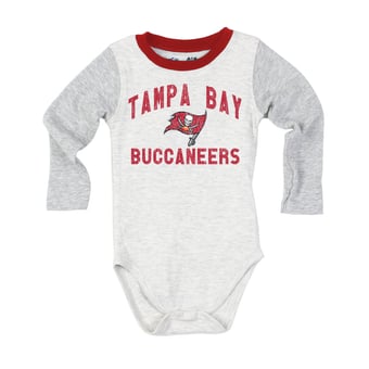 Infant Wes & Willy  Heather Gray Tampa Bay Buccaneers Jie Jie Hopper Long Sleeve Bodysuit & Pants Set