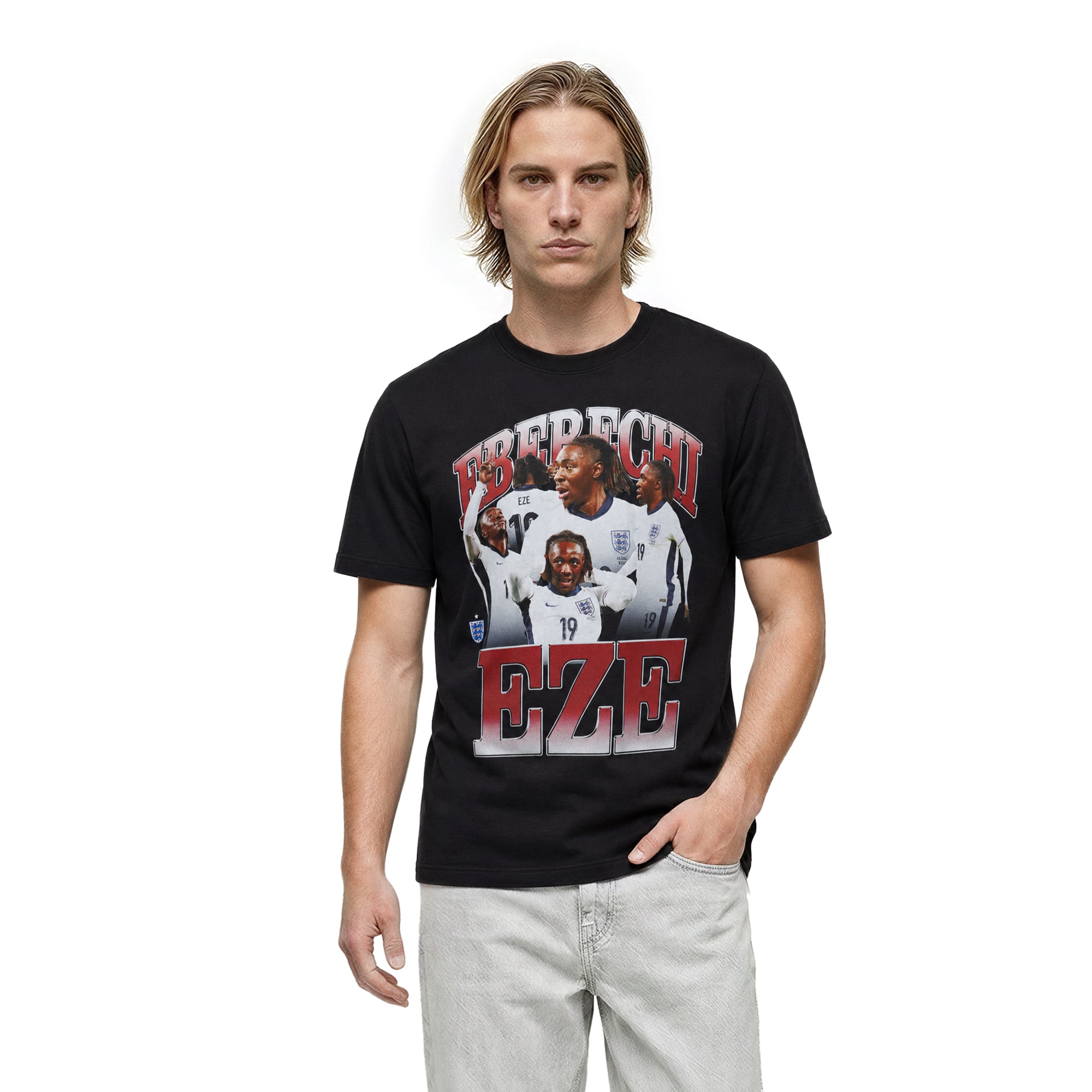 Camiseta Eberechi Eze Collage del Inglaterra - Negro: retailer-supplied image