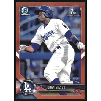 2018 Bowman Chrome Prospects Orange Refractors #BCP19 Johan Mieses
