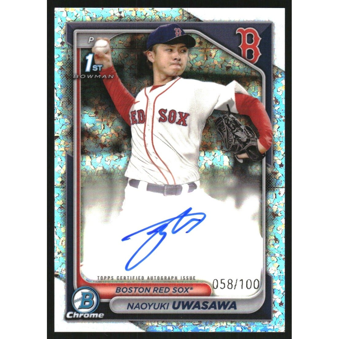 2024 Bowman Chrome Prospect Autographs Mini-Diamond Refractors #CPANU Naoyuki Uwasawa. rookie card picture