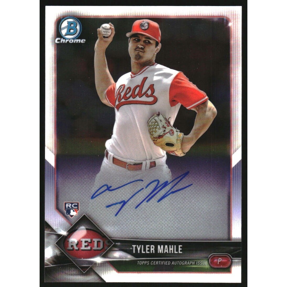 2018 Bowman Chrome Rookie Autographs #CRATM Tyler Mahle. rookie card picture
