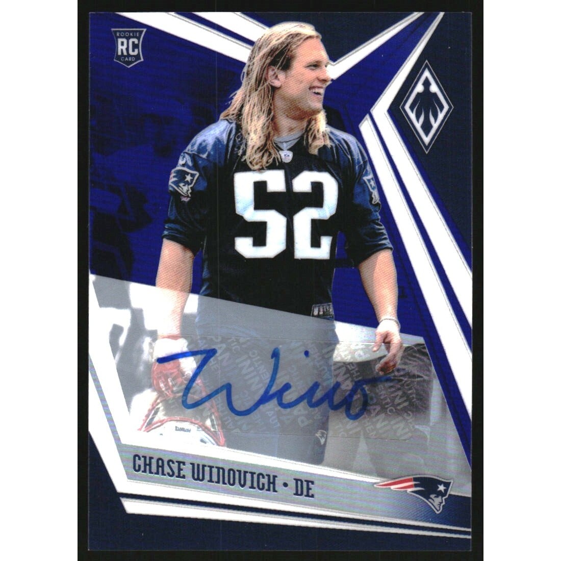 2019 Panini Phoenix Rookie Autographs Blue #149 Chase Winovich/15. rookie card picture
