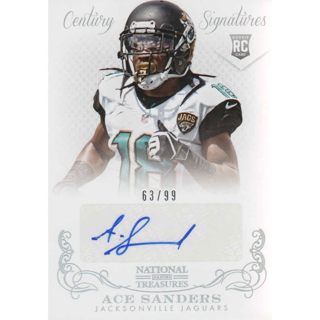 2013 Panini National Treasures #242 Ace Sanders AU RC. rookie card picture