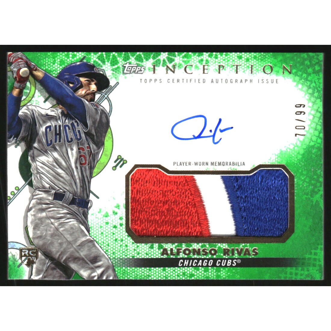 2022 Topps Inception Patch Autographs Green #IAPARI Alfonso Rivas. rookie card picture