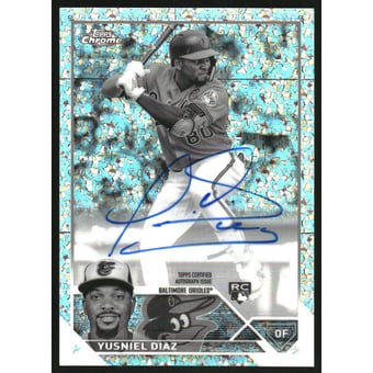 2023 Topps Chrome Rookie Autographs Black and White Mini-Diamond Refractors #RAYDI Yusniel Diaz
