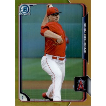 2015 Bowman Chrome Draft Gold Refractors #167 Sean Newcomb