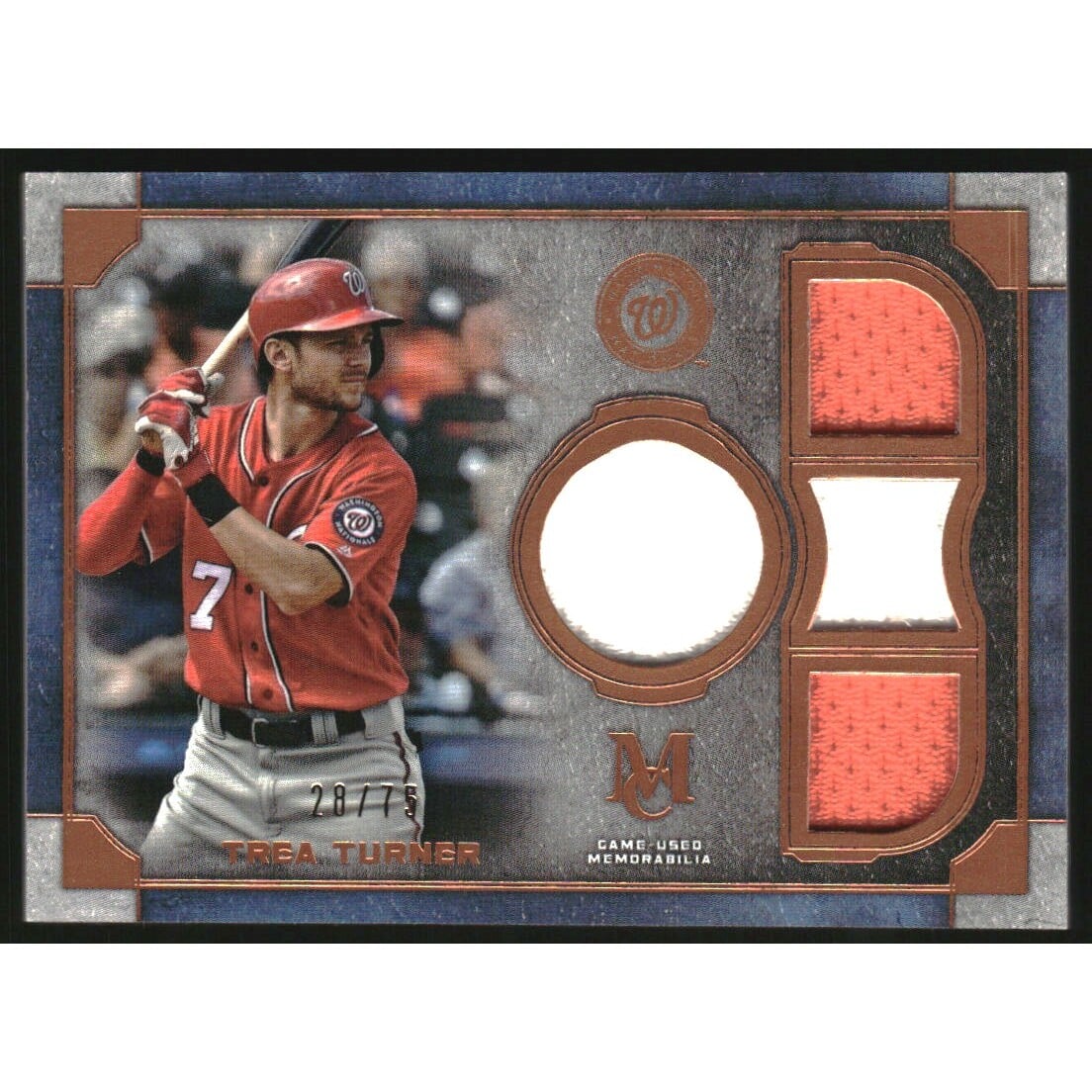 2019 Topps Museum Collection Primary Pieces Quad Relics Copper #SPQRTT Trea Turner