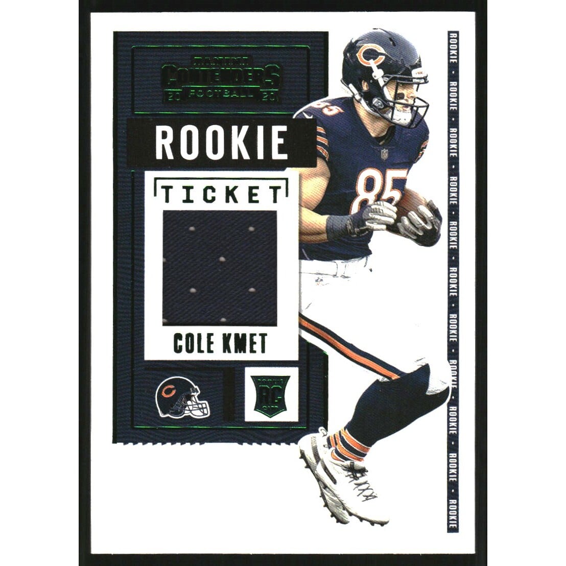 2020 Panini Contenders Rookie Ticket Swatches Variation #18 Cole Kmet. rookie card picture