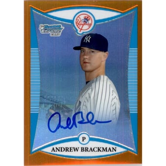 2008 Bowman Chrome Prospects Orange Refractors #BCP271 Andrew Brackman AU