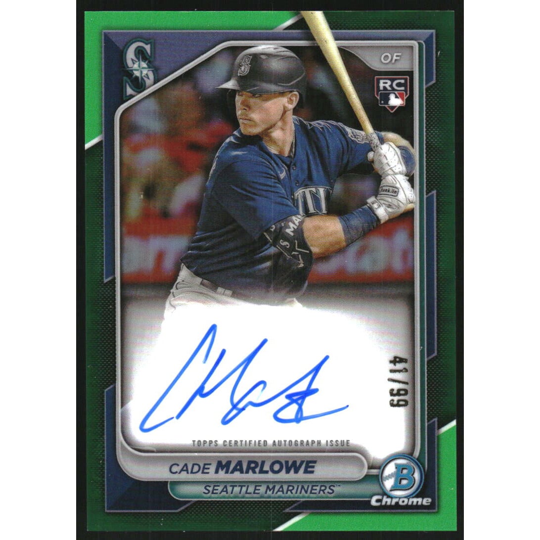 2024 Bowman Chrome Rookie Autographs Green Refractors #CRACM Cade Marlowe