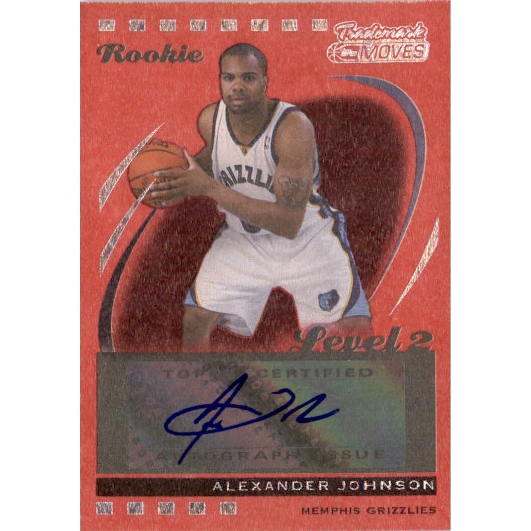 2006-07 Topps Trademark Moves Wood Red #145 Alexander Johnson AU/10. rookie card picture