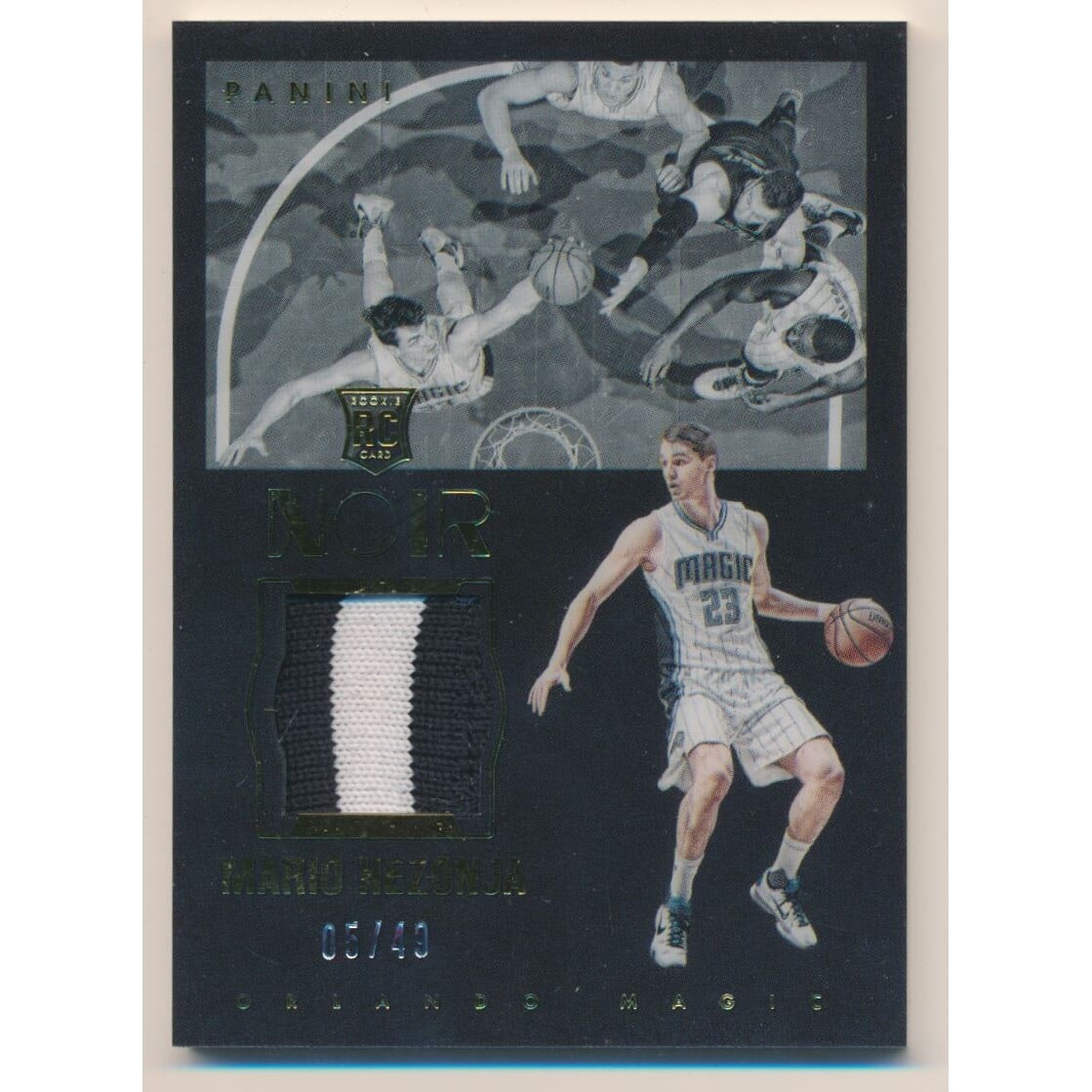 2015-16 Panini Noir Acetate Materials Prime #ANMH Mario Hezonja/49. rookie card picture