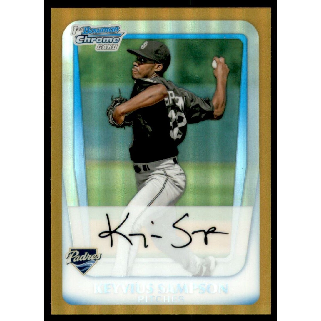 2011 Bowman Chrome Prospects Gold Refractors #BCP182 Keyvius Sampson. rookie card picture
