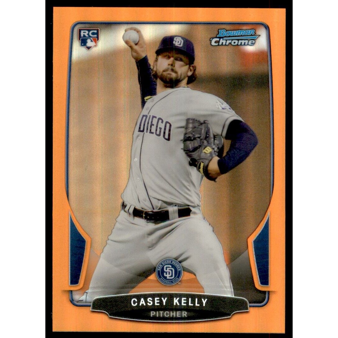 2013 Bowman Chrome Orange Refractors #11 Casey Kelly. rookie card picture