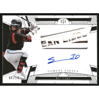 2023 Panini National Treasures Die Cut Material Signatures #79 Samuel Zavala