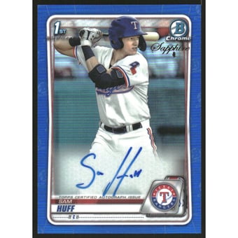 2020 Bowman Chrome Sapphire Prospect Autographs #BSPASH Sam Huff