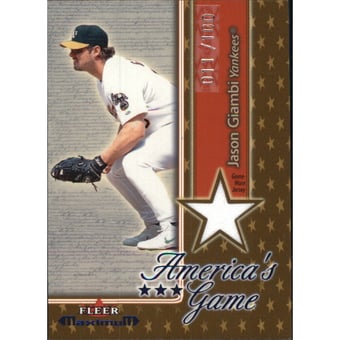 2002 Fleer Maximum Americas Game Jersey Gold #6 Jason Giambi