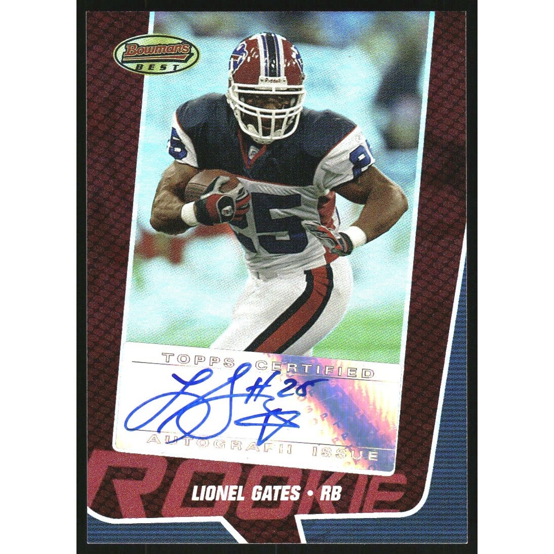 2005 Bowman's Best Red #167 Lionel Gates AU. rookie card picture