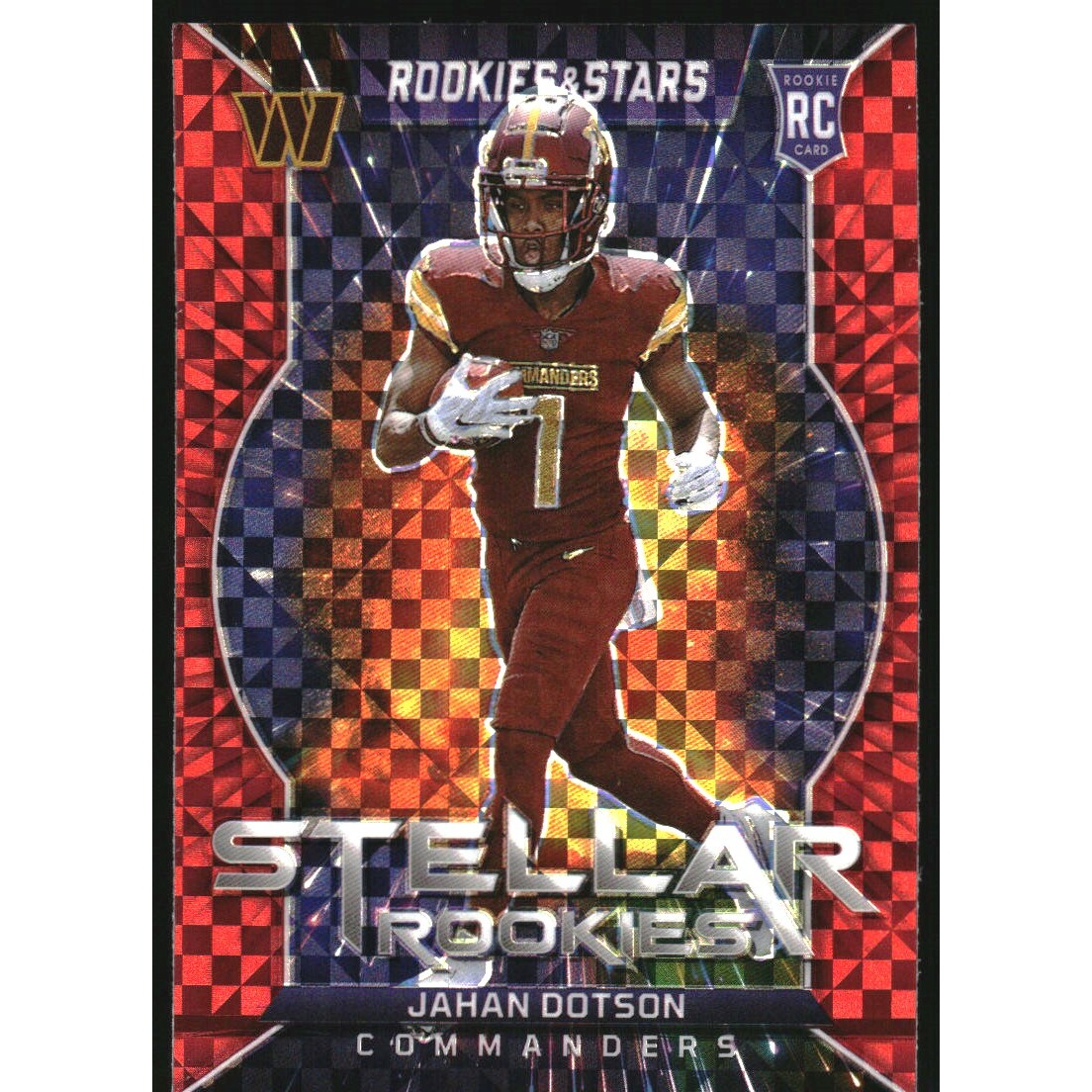 2022 Rookies and Stars Stellar Rookies Red Plaid #4 Jahan Dotson 2022 Rookies and Stars Stellar Rookies Red Plaid #4 Jahan Dotson