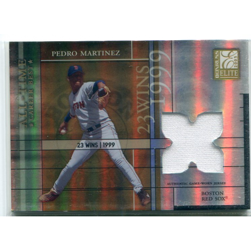 2003 Donruss Elite All-Time Career Best Materials Parallel #34 Pedro Martinez Jsy/23. rookie card picture