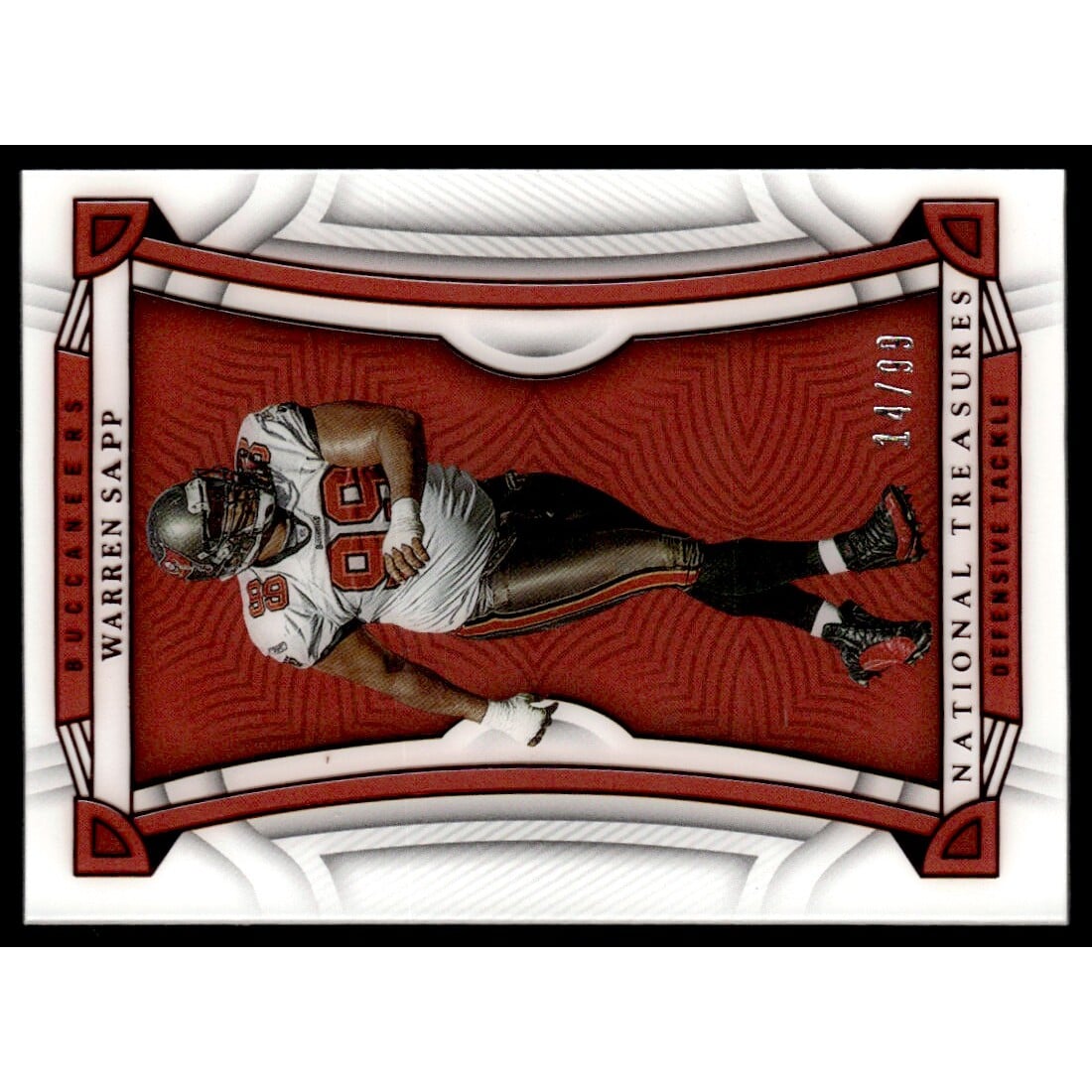 2022 Panini National Treasures Jersey Number Red #65 Warren Sapp/99. rookie card picture