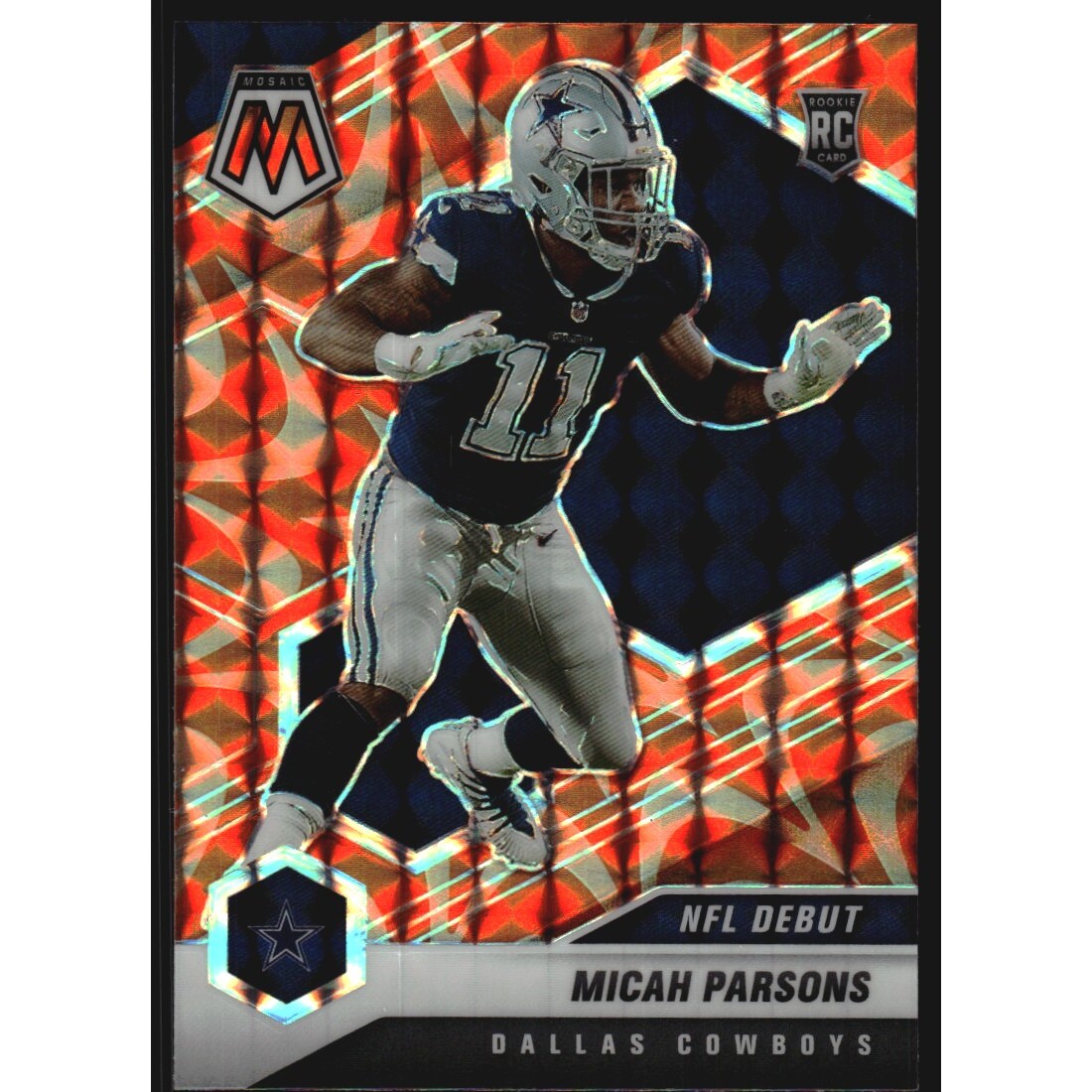 2021 Panini Mosaic Mosaic Reactive Orange #257 Micah Parsons DEB 2021 Panini Mosaic Mosaic Reactive Orange #257 Micah Parsons DEB
