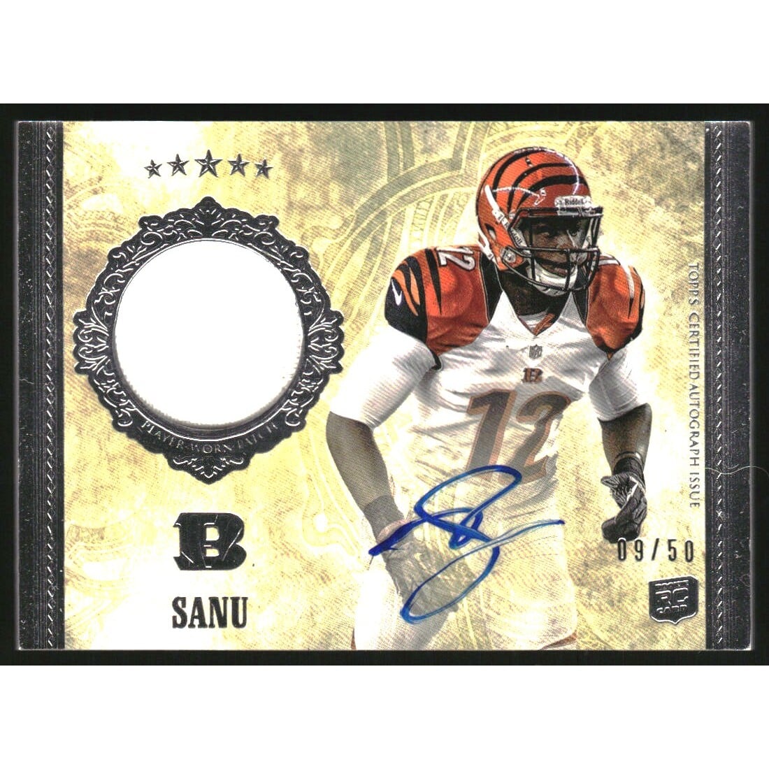 2012 Topps Five Star #167 Mohamed Sanu JSY AU/50 RC. rookie card picture