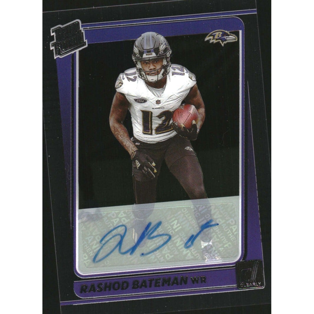 2021 Clearly Donruss Clearly Rated Rookie Autographs #66 Rashod Bateman. rookie card picture