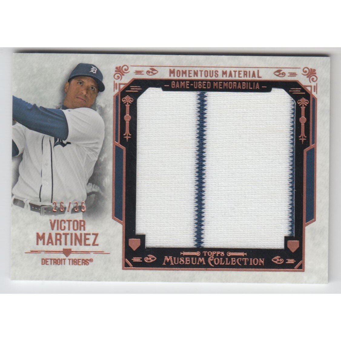 2015 Topps Museum Collection Momentous Material Jumbo Relics Copper #MMJRVMA Victor Martinez. rookie card picture
