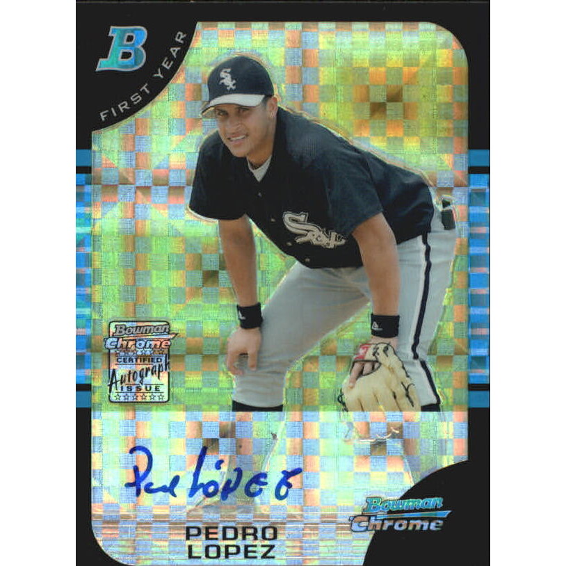 2005 Bowman Chrome X-Fractors #346 Pedro Lopez AU. rookie card picture