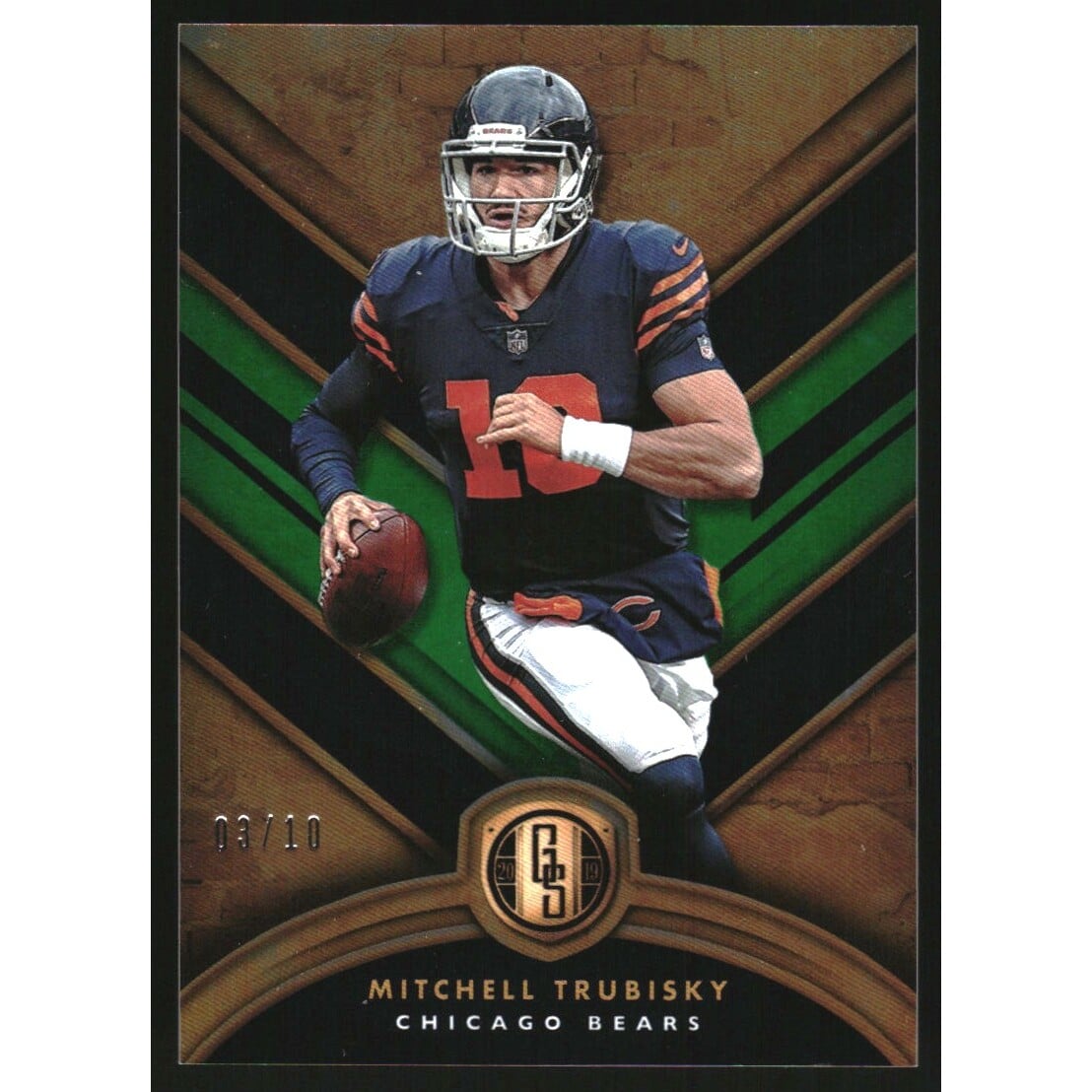 2019 Panini Gold Standard Emerald #83 Mitchell Trubisky. rookie card picture