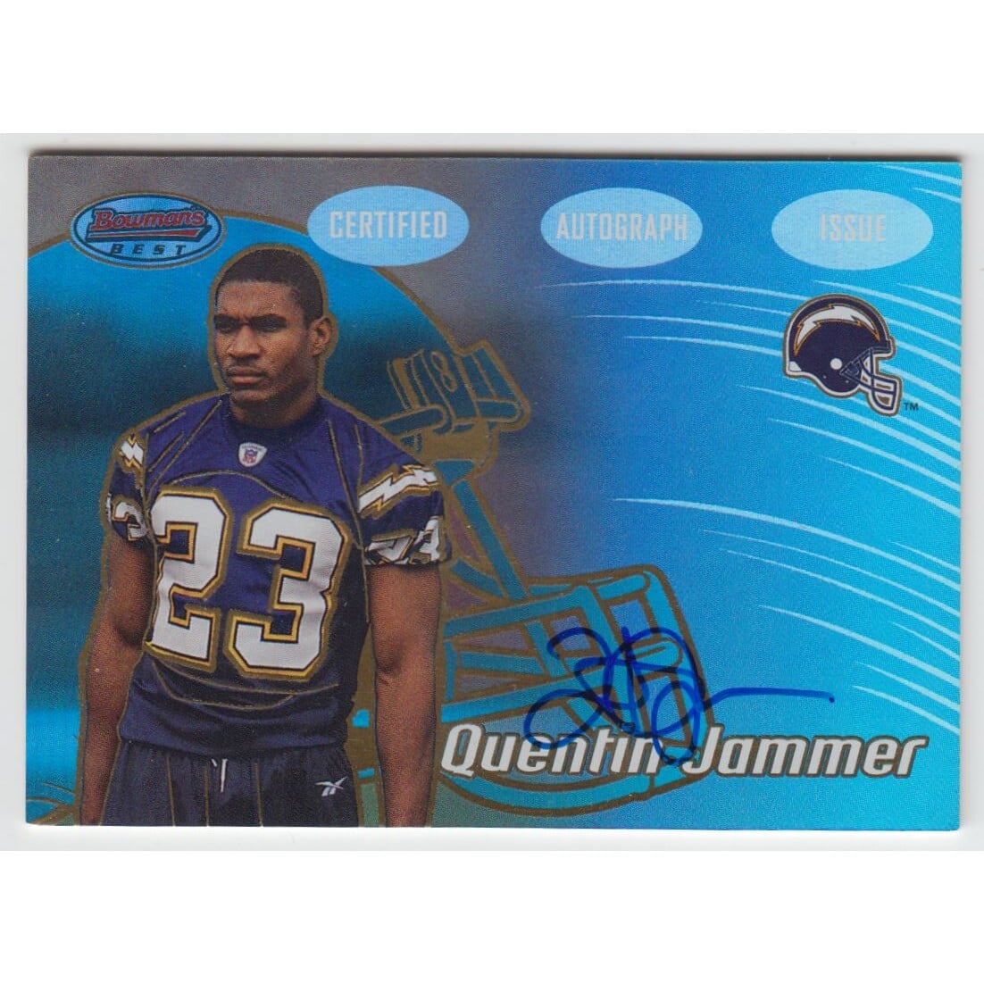 2002 Bowman's Best Gold #158 Quentin Jammer AU. rookie card picture