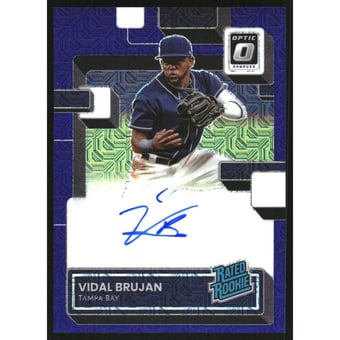 2022 Donruss Optic Rated Rookies Signatures Purple Mojo #8 Vidal Brujan/88