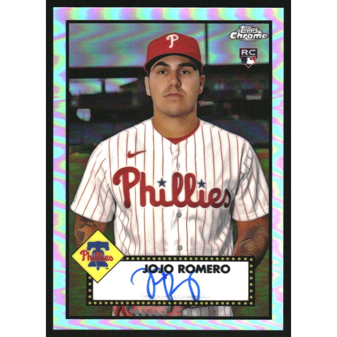 2021 Topps Chrome Platinum Anniversary Autographs Refractors #PAJJR Jojo Romero. rookie card picture