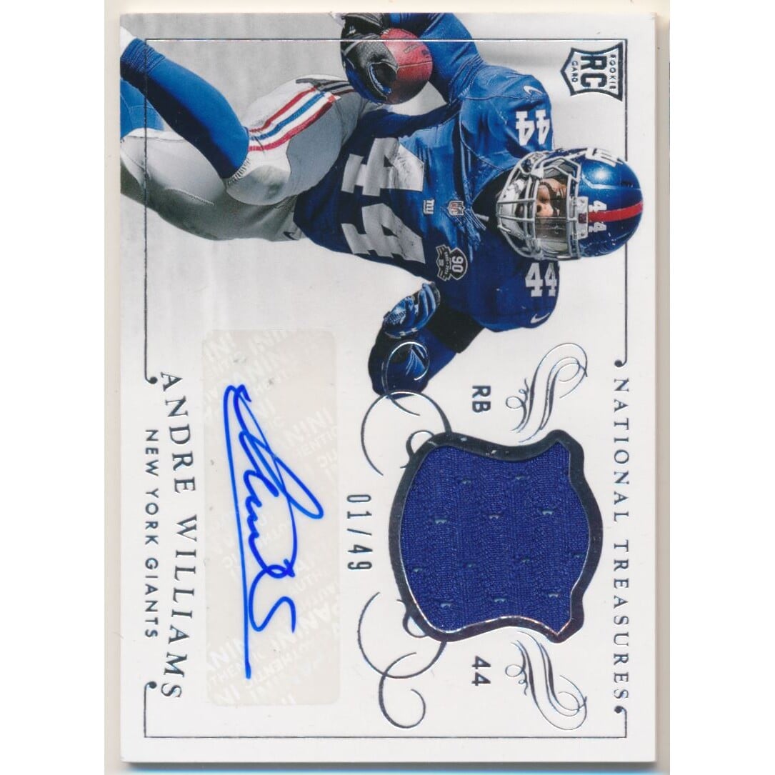 2014 Panini National Treasures Signature Materials #78 Andre Williams/49. rookie card picture