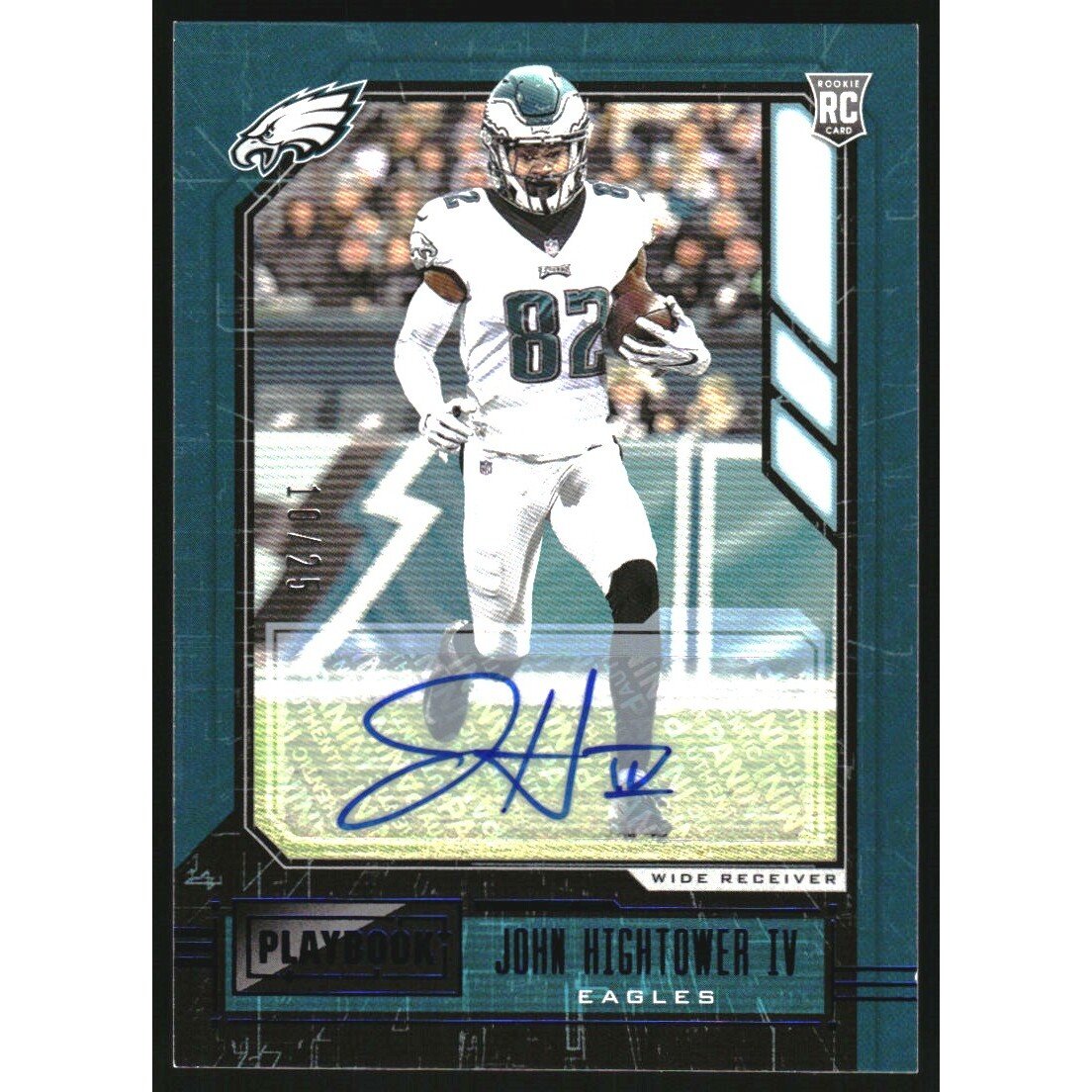2020 Panini Playbook Rookies Signatures Blue #180 John Hightower IV/25. rookie card picture