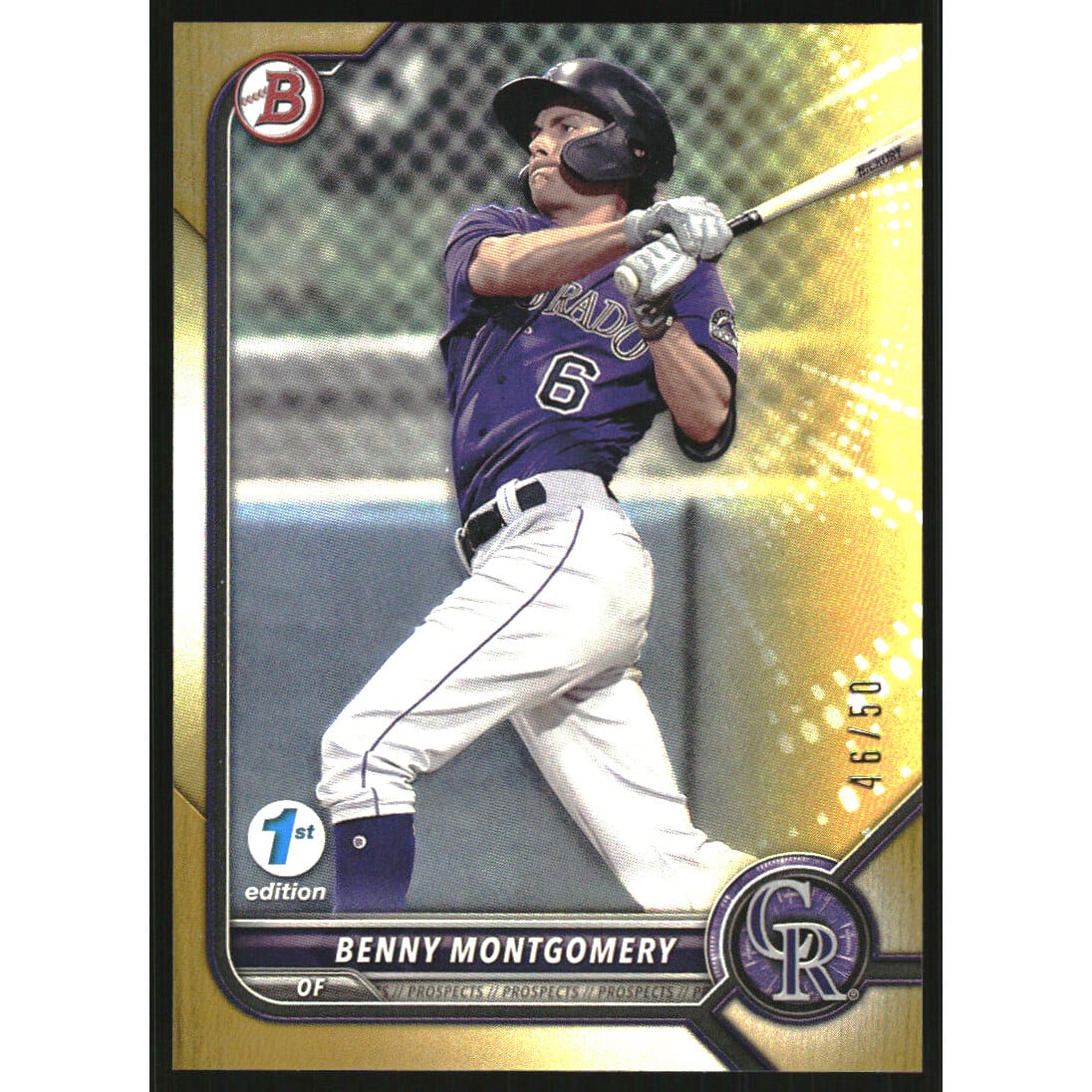 2022 Bowman 1st Edition Gold Foil #BPPF73 Benny Montgomery. rookie card picture