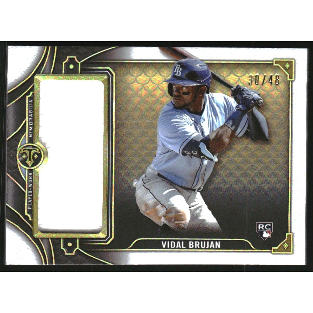 2022 Topps Triple Threads Single Jumbo Relics #SJR3VB2 Vidal Brujan. rookie card picture