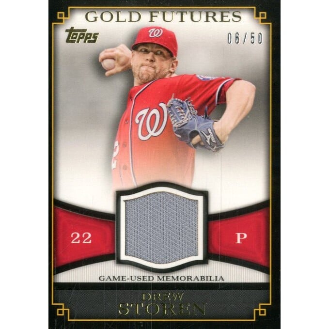 2012 Topps Gold Futures Relics #DS Drew Storen S2. rookie card picture