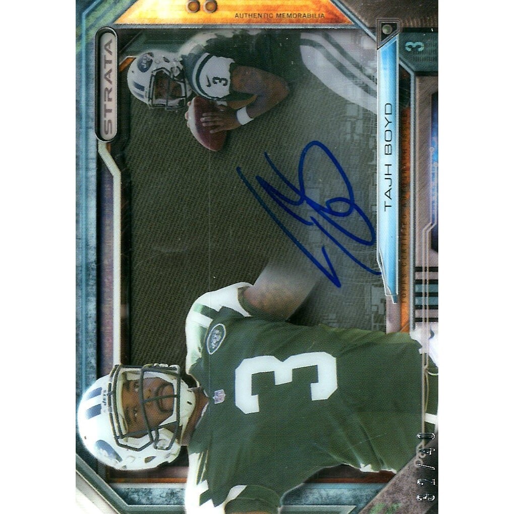 2014 Topps Strata Relic Autographs #SSRTBO Tajh Boyd. rookie card picture