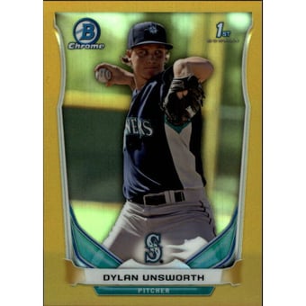 2014 Bowman Chrome Prospects Series 2 Gold Refractors #BCP66 Dylan Unsworth