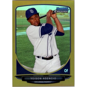 2013 Bowman Chrome Prospects Gold Refractors #BCP189 Yeison Asencio